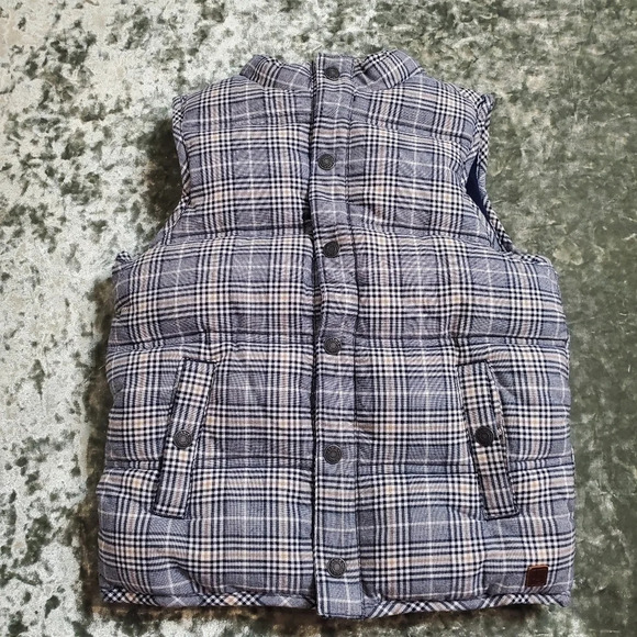Janie & Jack Plaid Puffer Vest - Picture 1 of 5